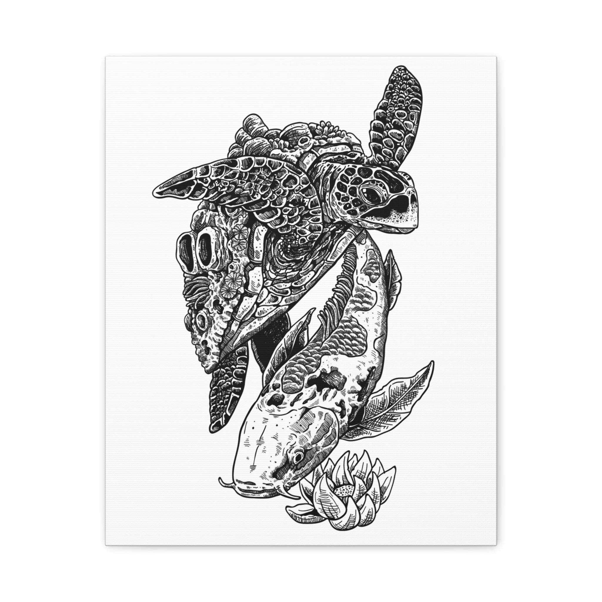 Koi & Sea Turtle Serenity