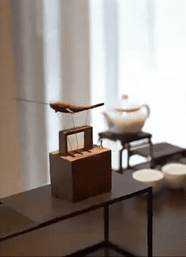 Wooden Narwhal Automaton Sculpture